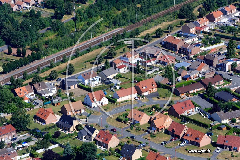 Photo arienne de Meurchin (Quartier de la Rue de l'Estre)