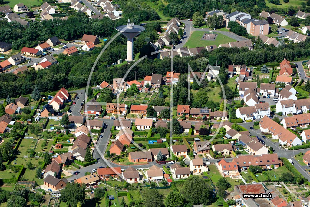 Photo arienne de Mricourt (Quartier des Rues Ferrer et 1er Mai)