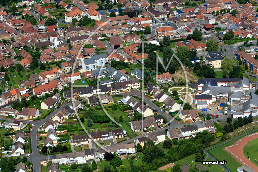 Photo arienne de Noyelles-Godault (Quartier du Centre et de l'Eglise)