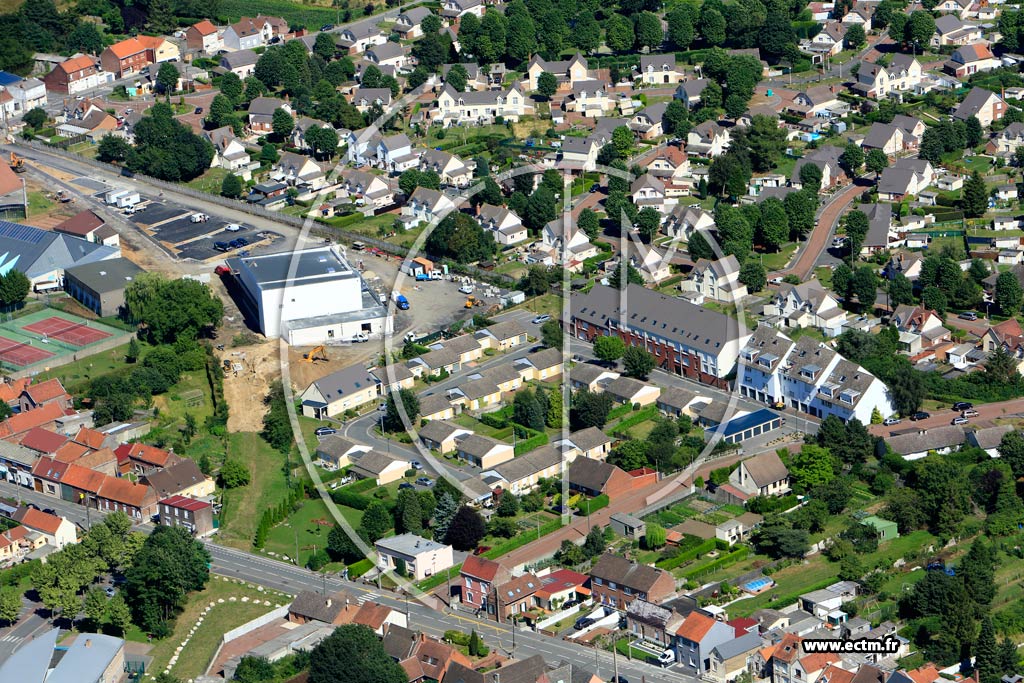Photo arienne de Noyelles-Godault (Quartier du Centre et de l'Eglise)