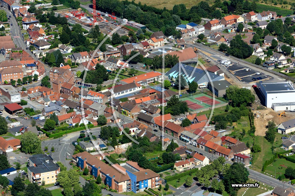 Photo arienne de Noyelles-Godault (Quartier du Centre et de l'Eglise)