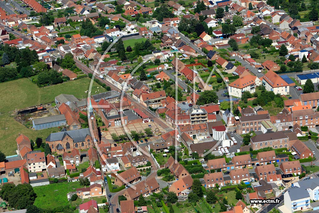 Photo arienne de Noyelles-Godault (Quartier du Centre et de l'Eglise)