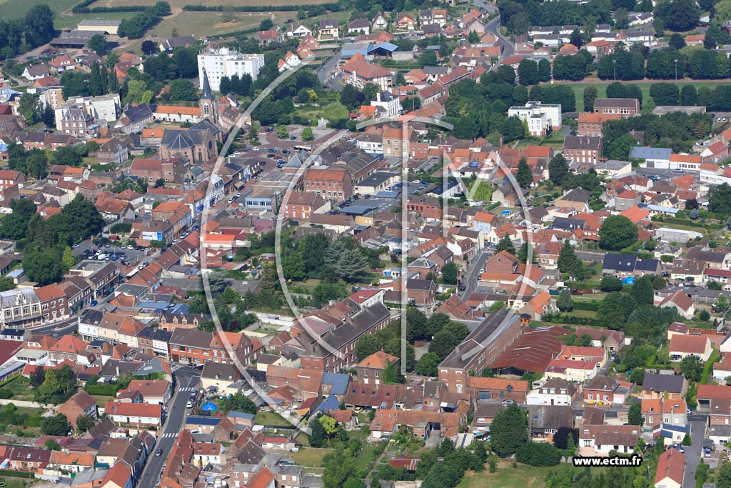 Photo arienne de Nux-les-Mines (Quartier de l'Eglise)