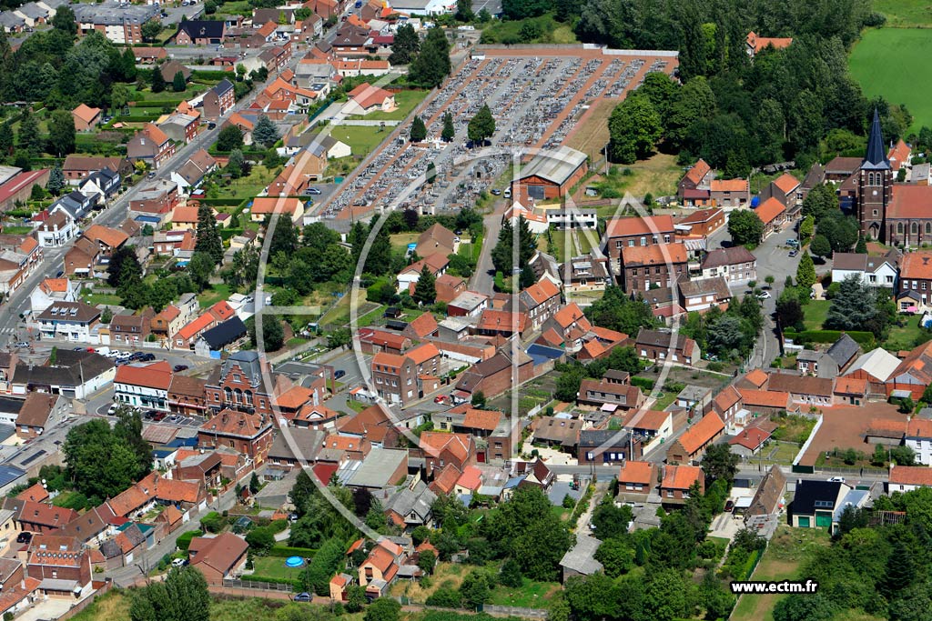 Photo arienne de Ostricourt (Quartier de l'Eglise)
