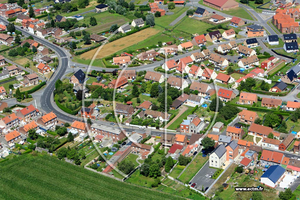 Photo arienne de Ostricourt (Quartier de l'Eglise)