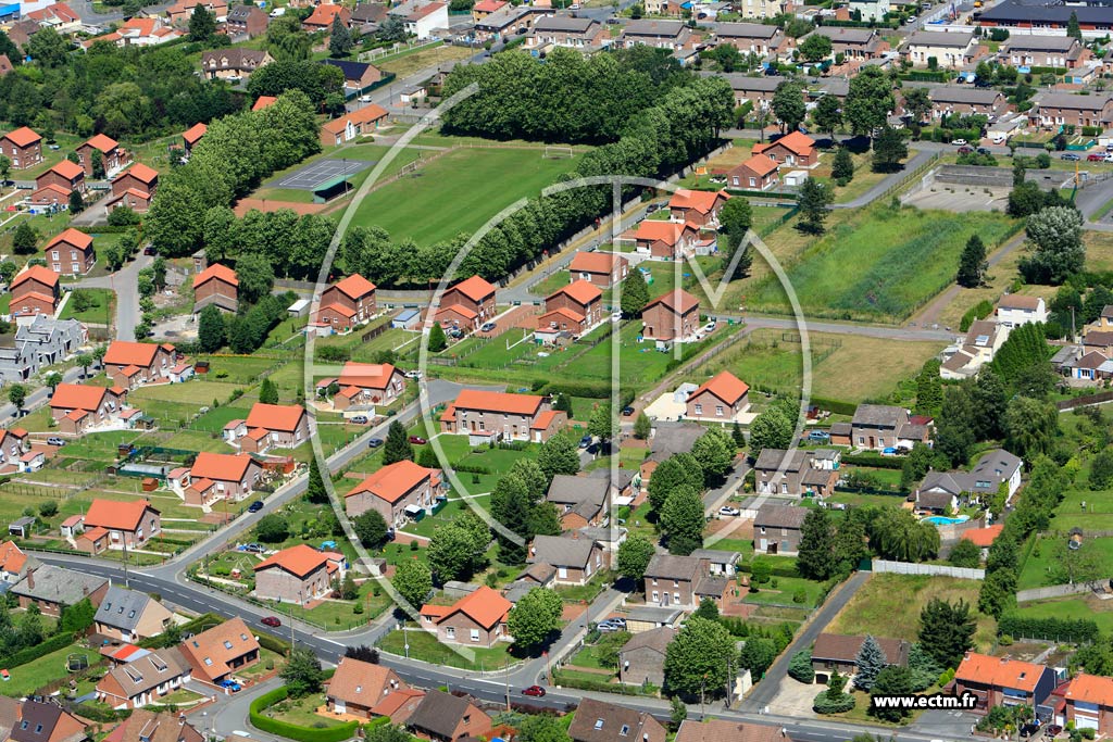 Photo arienne de Ostricourt (Quartier de la Rue du Professeur Calmette)