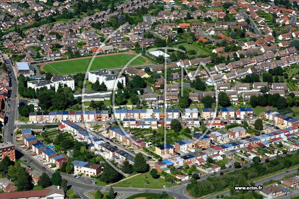 Photo arienne de Rouvroy (Quartier de la Rue Gabriel Pri)