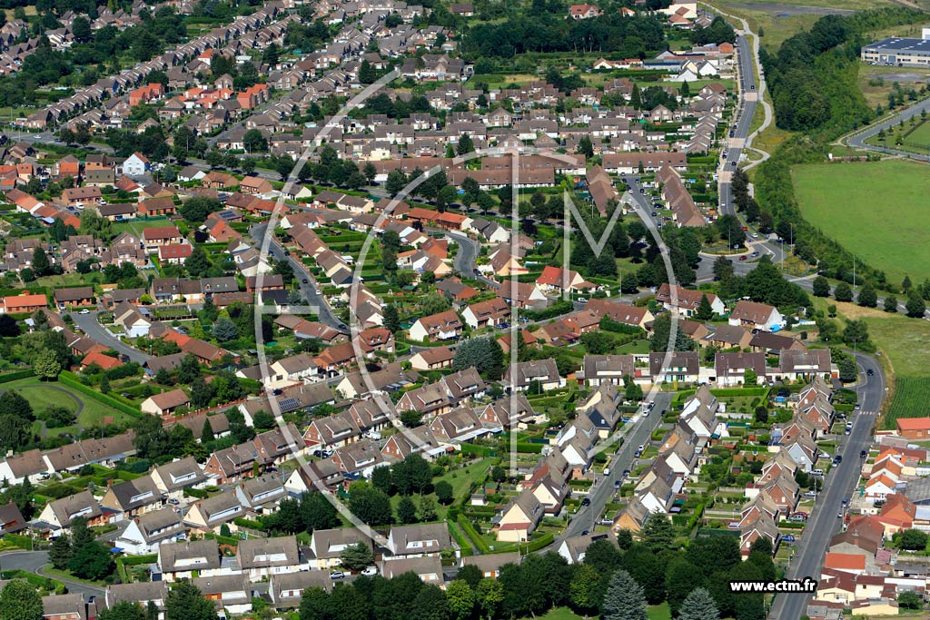 Photo arienne de Rouvroy (Quartier de la Rue Gabriel Pri)