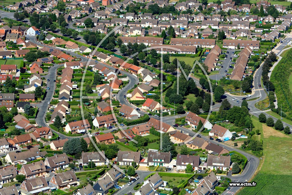 Photo arienne de Rouvroy (Quartier de la Rue Gabriel Pri)
