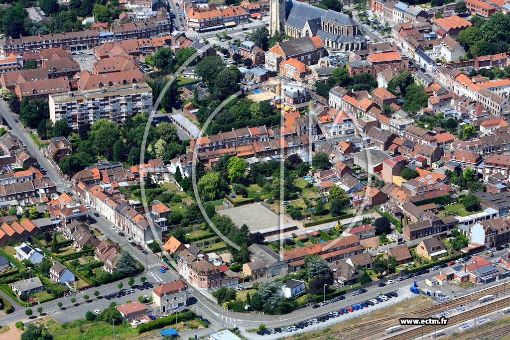 Photo arienne de Seclin (Quartier de l'Eglise)
