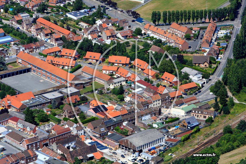 Photo arienne de Seclin (Quartier de l'Eglise)