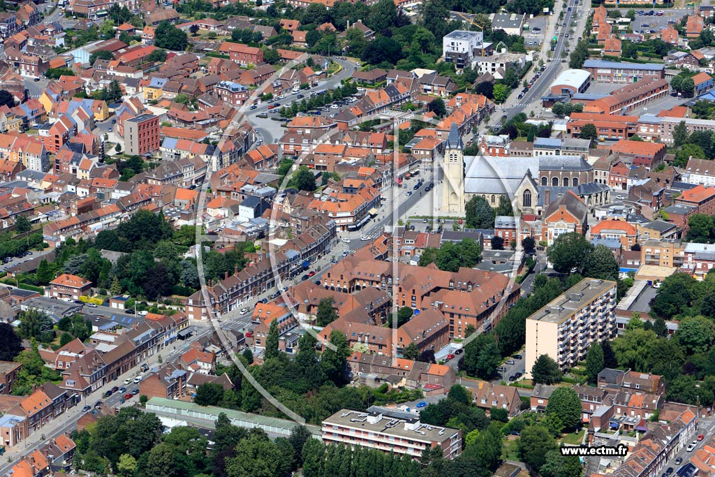 Photo arienne de Seclin (Quartier de l'Eglise)