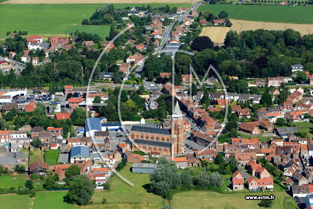 Photo arienne de Wavrin (Quartier de l'Eglise)