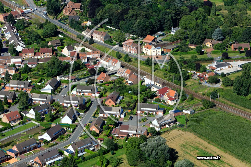 Photo arienne de Wavrin (Quartier de l'Eglise)