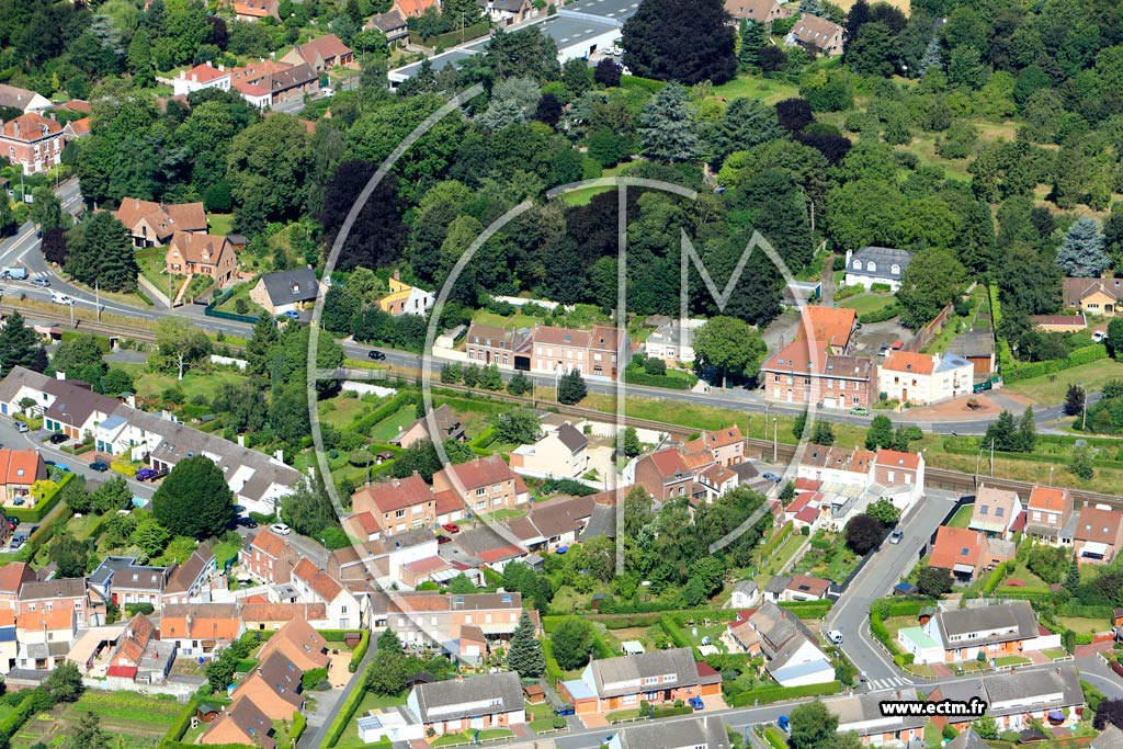 Photo arienne de Wavrin (Quartier de l'Eglise)