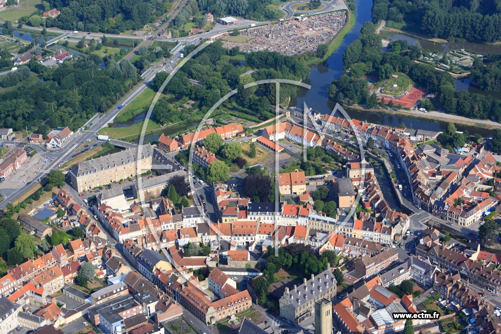 Photo arienne de Bergues (Quartier de la Porte de Dunkerque)