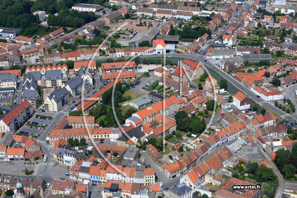 Photo arienne de Bourbourg (Centre-ville)