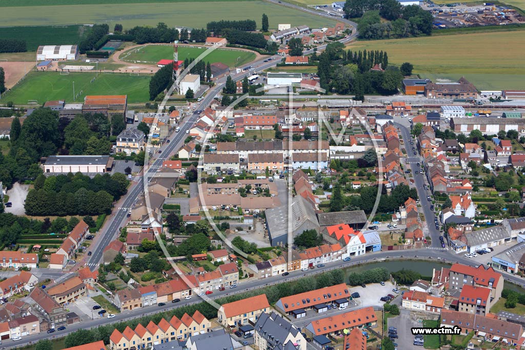 Photo arienne de Bourbourg (Quartier de la Gare)