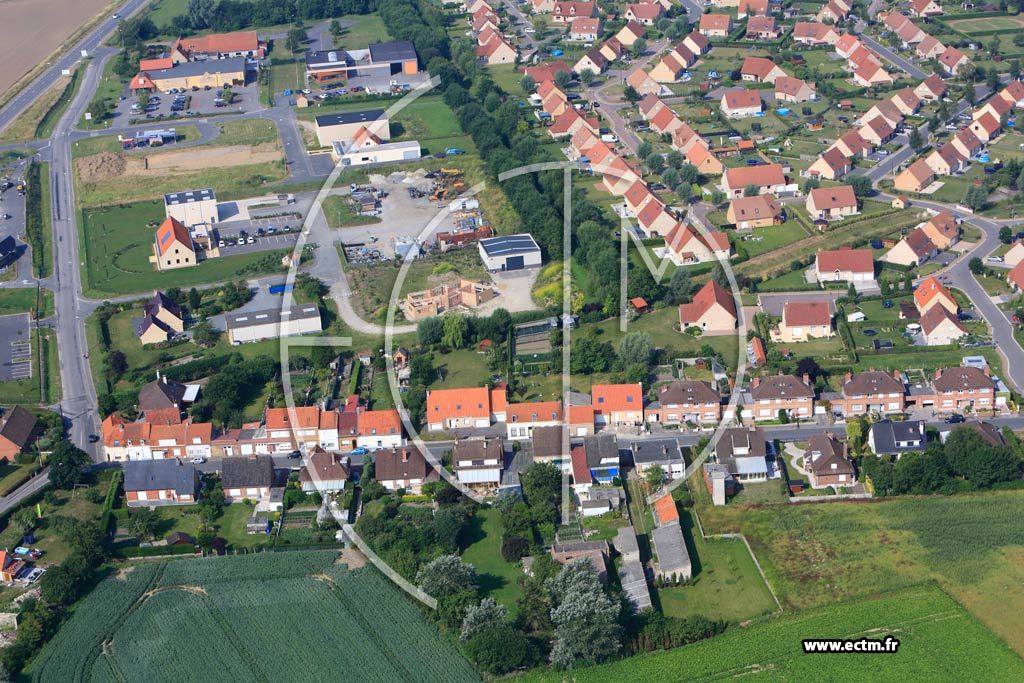 Photo arienne de Hondschoote (Quartier de la Rue des Rcollets)