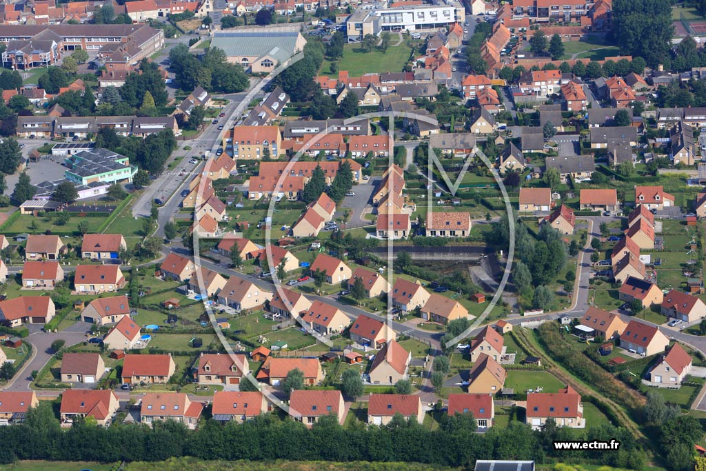 Photo arienne de Hondschoote (Quartier de la Rue des Trinitaires)