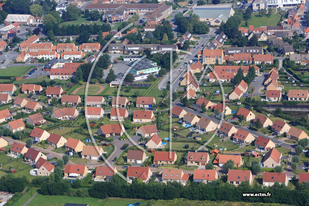 Photo arienne de Hondschoote (Quartier de la Rue des Trinitaires)