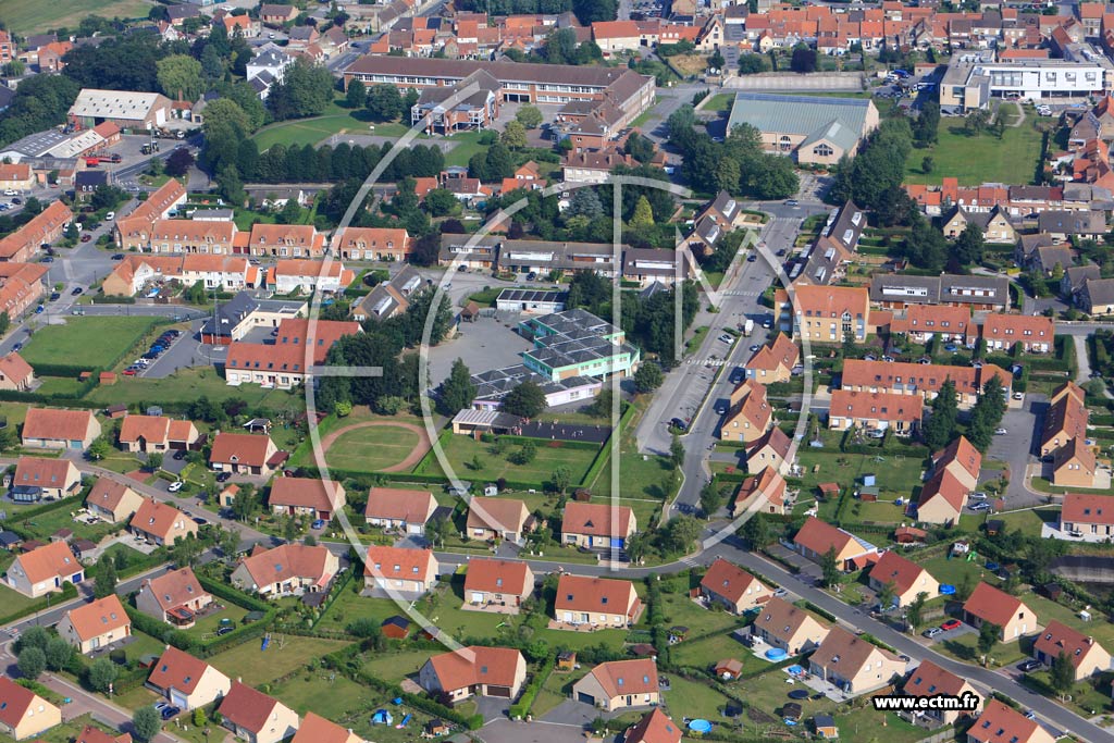 Photo arienne de Hondschoote (Quartier de la Rue des Trinitaires)