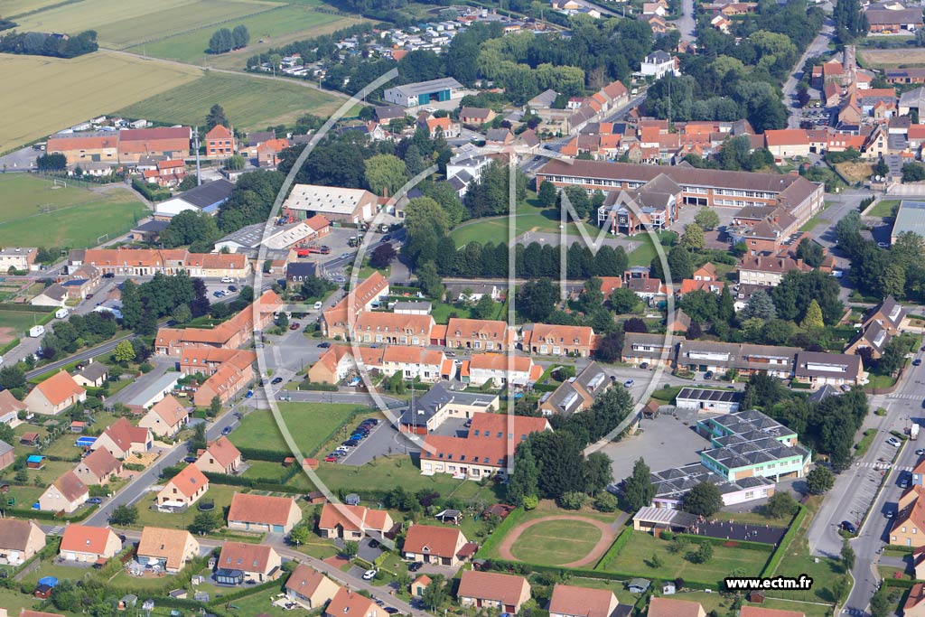 Photo arienne de Hondschoote (Quartier de la Rue des Trinitaires)