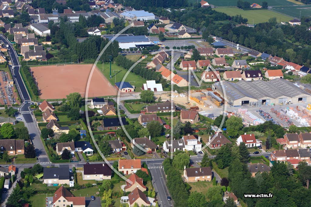 Photo arienne de Hoymille (Quartier de l'Eglise)