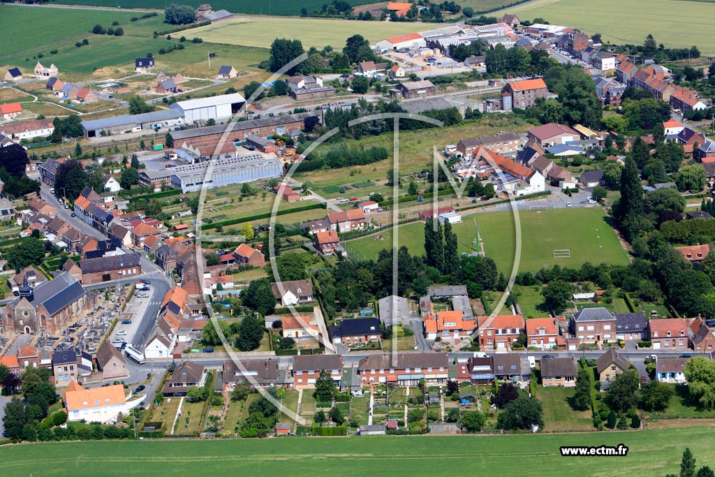 Photo arienne de Bavinchove