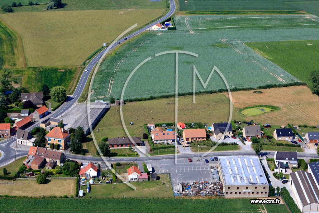 Photo arienne de Oost-Cappel (Les Cinq Chemins)
