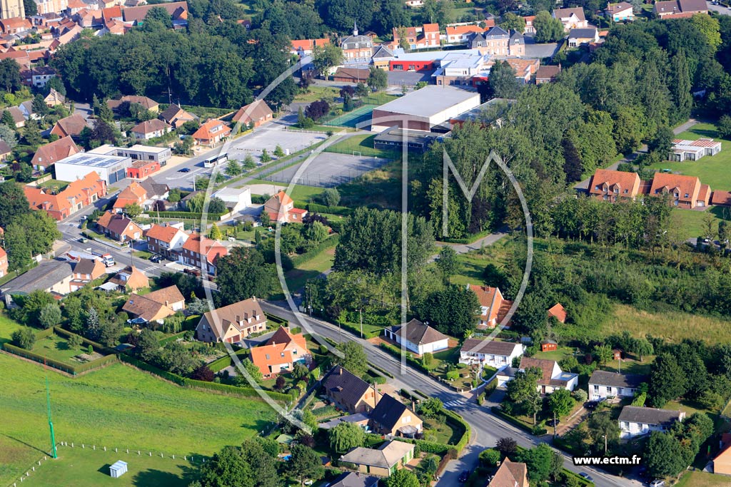 Photo arienne de Wormhout (Quartier de la Rue d'Esquelbecq)