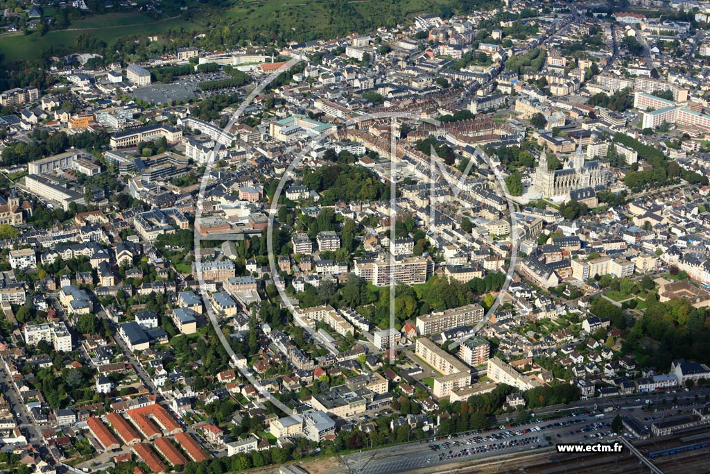 Photo arienne de vreux (Quartier Cathdrale)