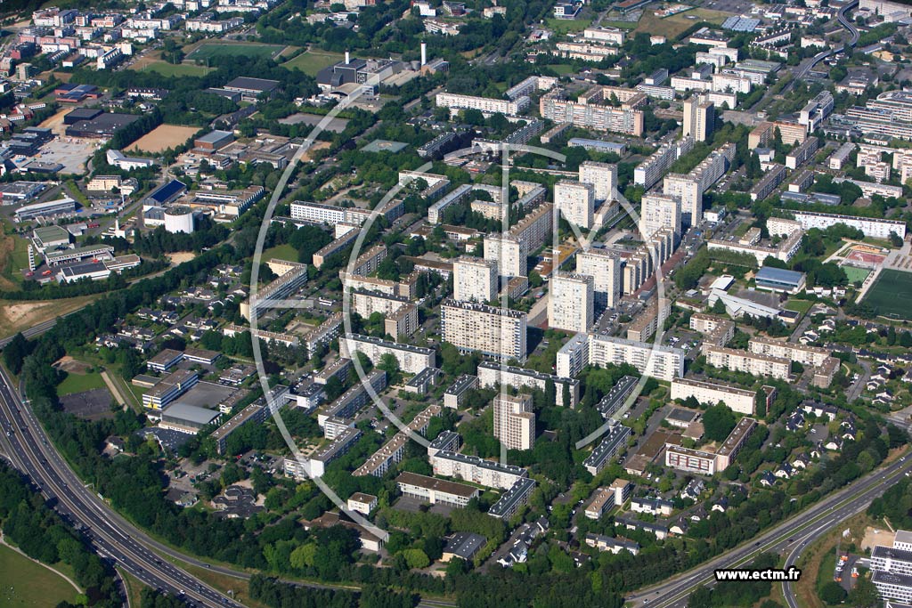 Photo arienne de Rennes (Villejean)