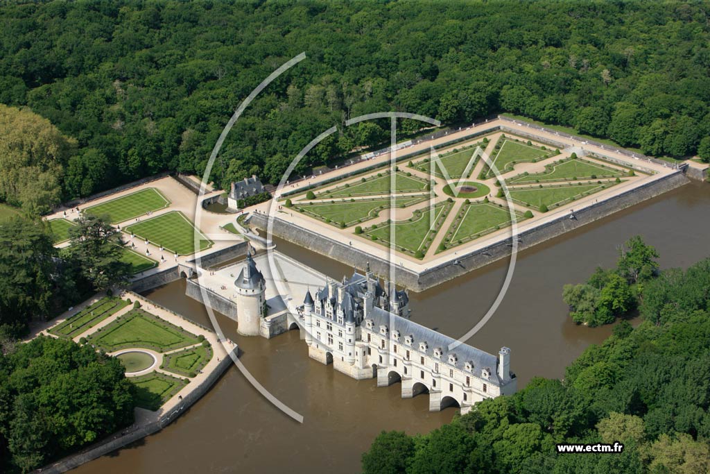 Photo arienne de Chenonceau (Chteau de Chenonceau)