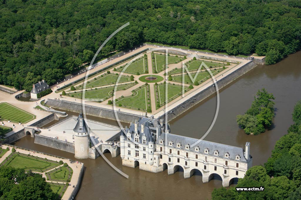 Photo arienne de Chenonceau (Chteau de Chenonceau)