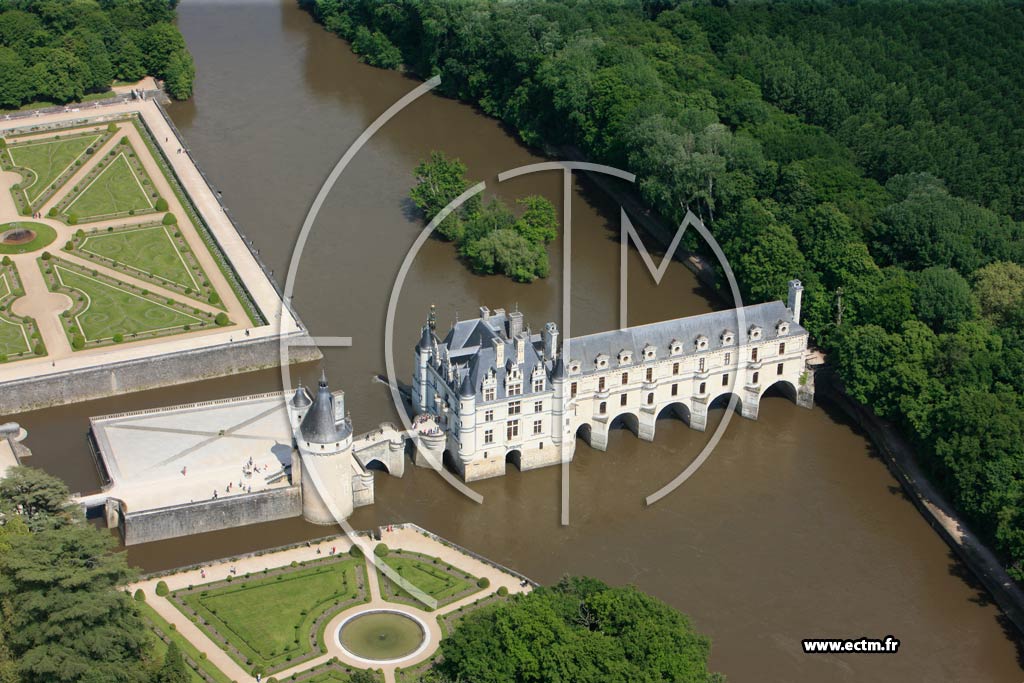 Photo arienne de Chenonceau (Chteau de Chenonceau)