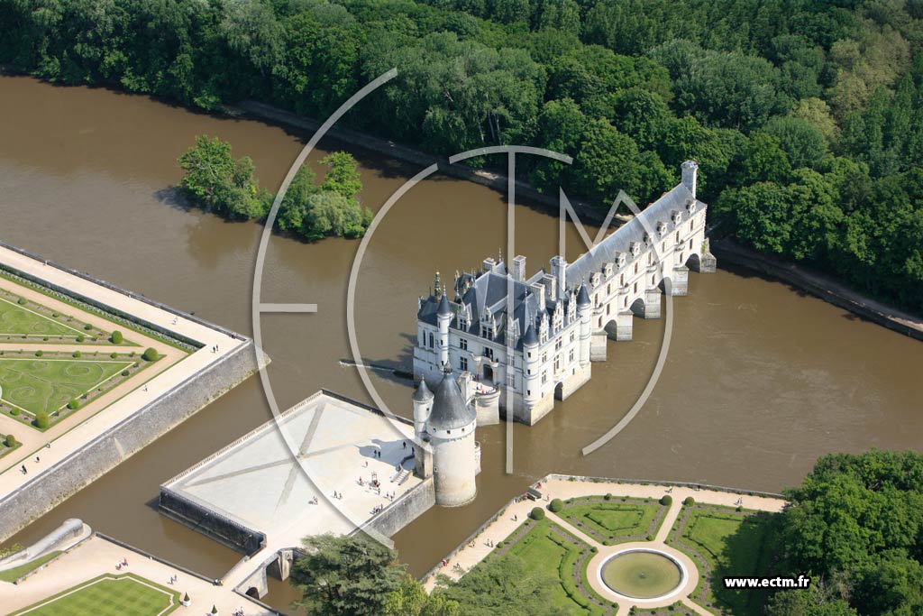 Photo arienne de Chenonceau (Chteau de Chenonceau)