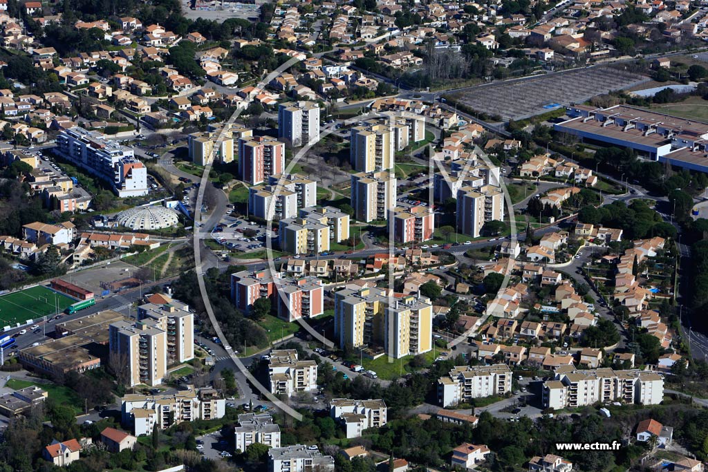 Photo arienne de Montpellier (La Pompignane)