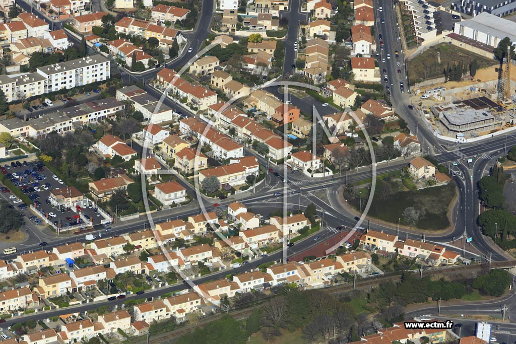 Photo arienne de Bziers (Quartiers Mditerranne-Pech de la Pomme)