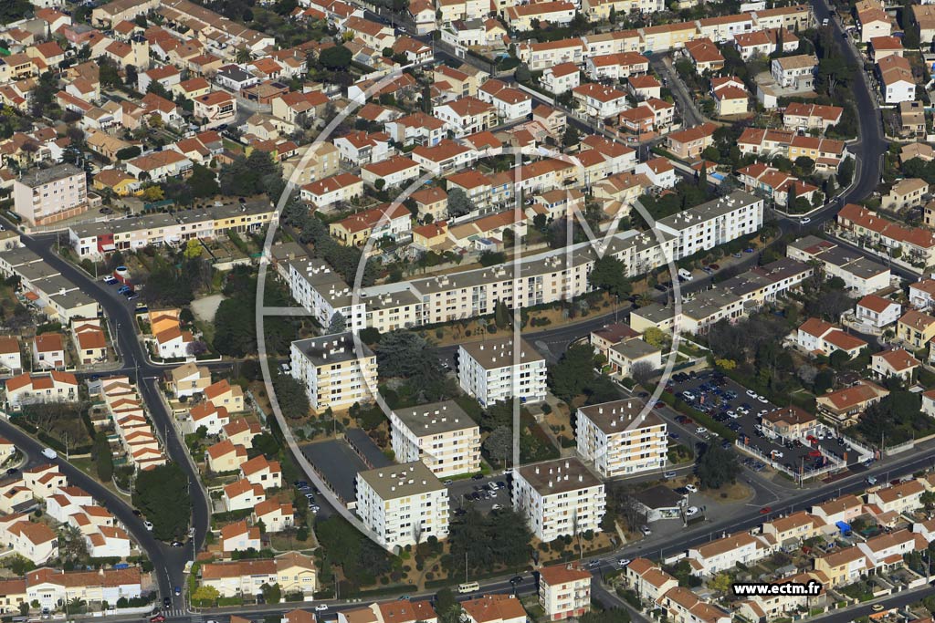 Photo arienne de Bziers (Quartiers Mditerranne-Pech de la Pomme)