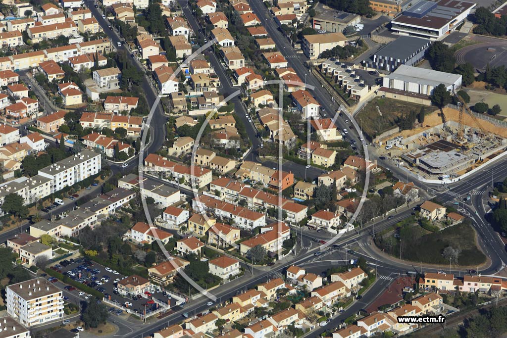 Photo arienne de Bziers (Quartiers Mditerranne-Pech de la Pomme)