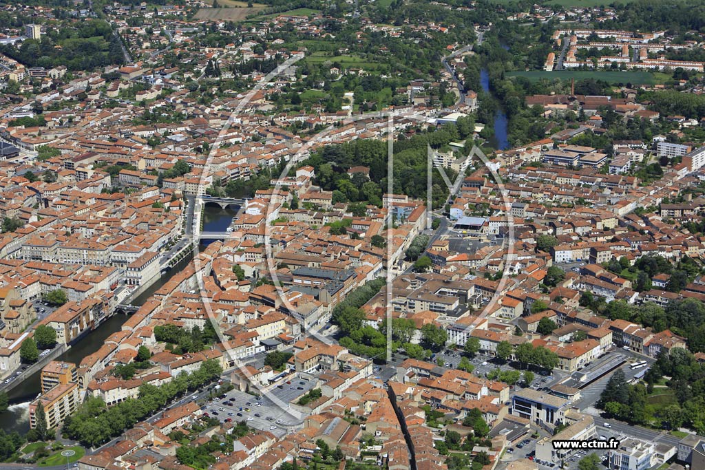 Photo arienne de Castres (Centre Ville)