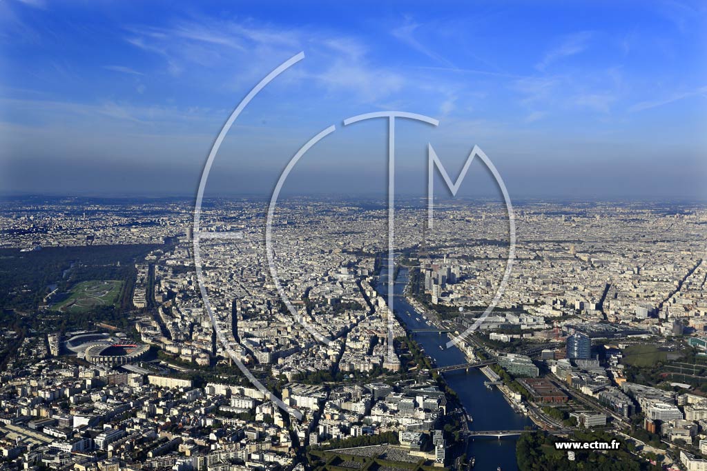 Photo arienne de Boulogne-Billancourt (Ouest de Paris)