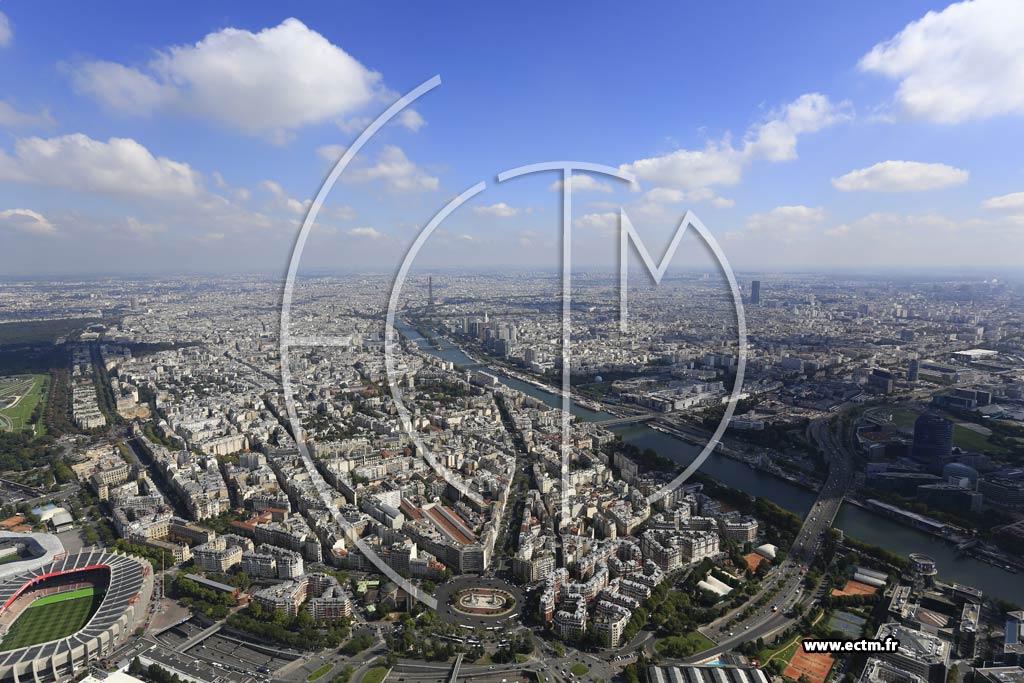 Photo arienne de Paris 16e arr. (Auteuil)