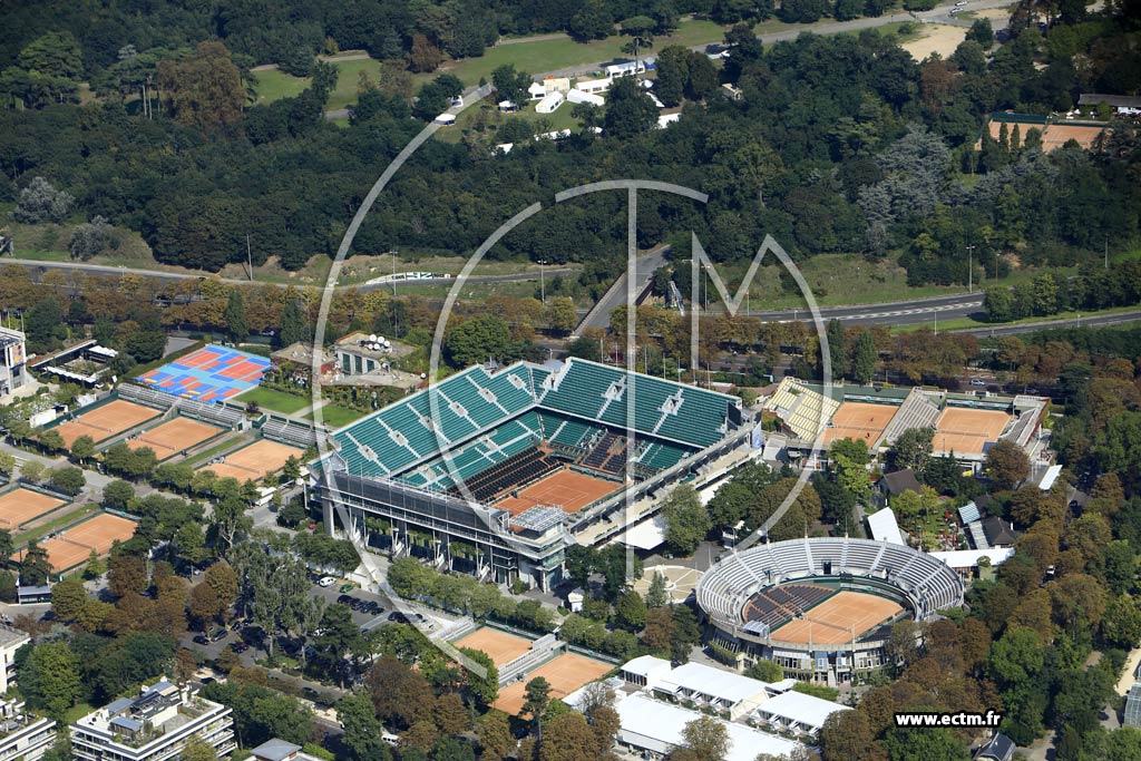 Photo arienne de Paris 16e arr. (Quartier d'Auteuil - Stade Roland-Garros)