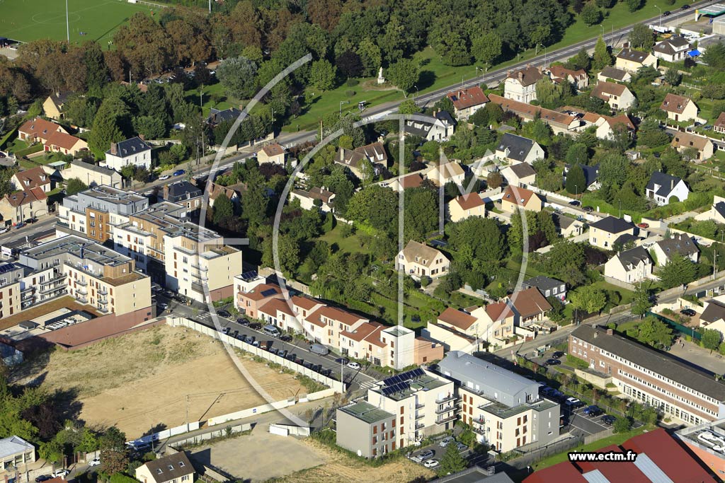 Photo arienne de Rosny-sur-Seine (Quartier du centre-ville - est)