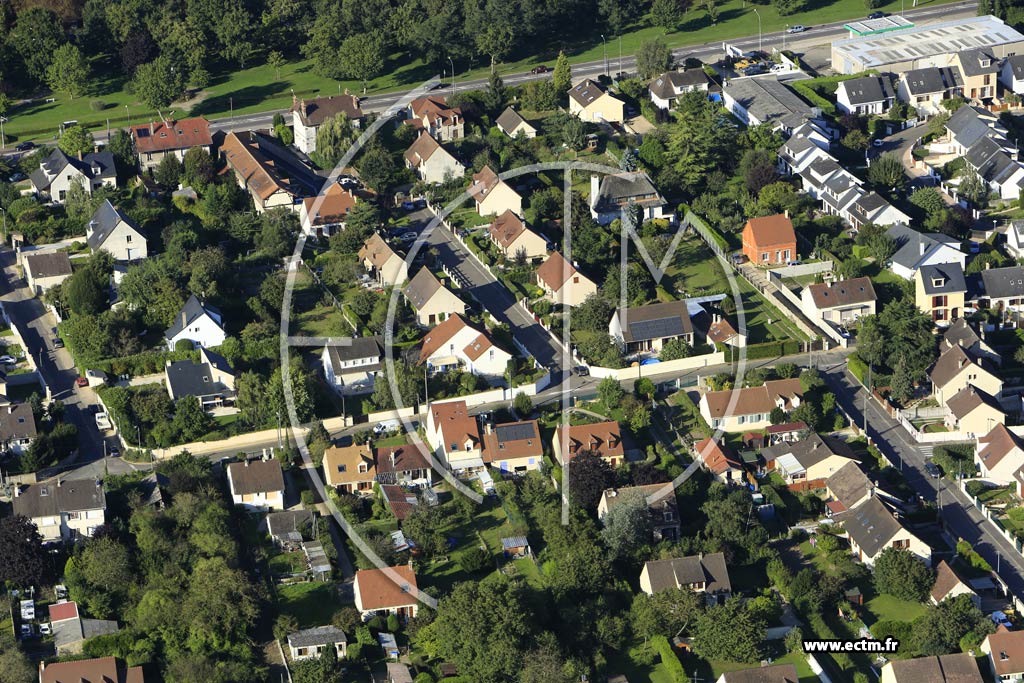 Photo arienne de Rosny-sur-Seine (Quartier du centre-ville - est)