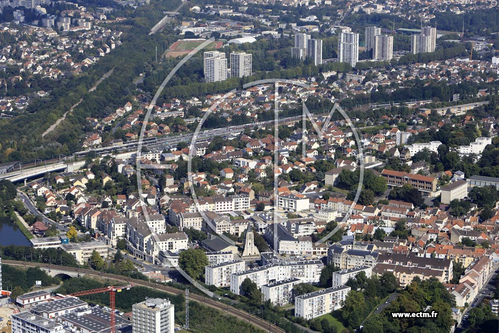 Photo arienne de Massy (Quartier de la Gare)