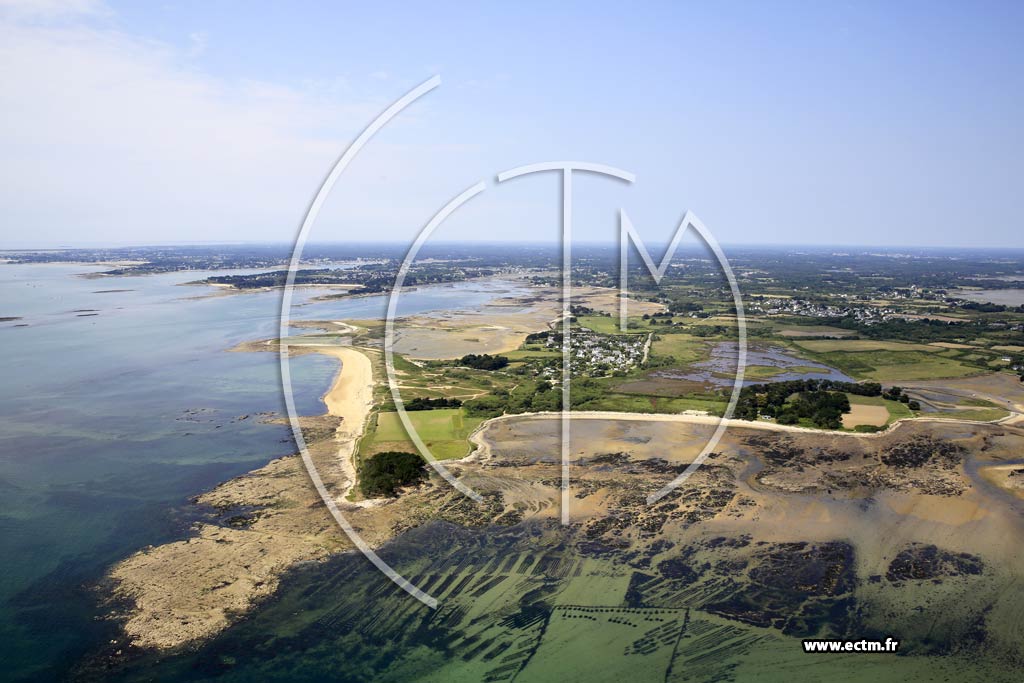 Photo arienne de Locmariaquer (Pointe Er Hourl)