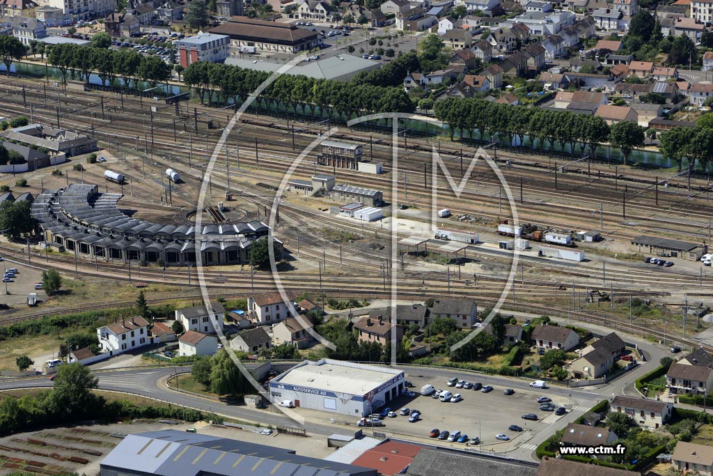 Photo arienne de Migennes (Gare de Laroche-Migennes)